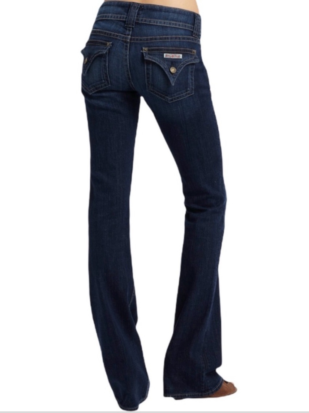 Hudson Straight Leg Jeans Dark Wash Flap Pocket Denim Womens 26/35 Tall Inseam